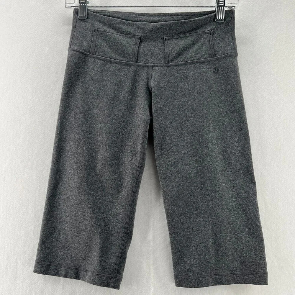 Lululemon Capri Leggings Women's Size 4 Pull On Low Rise Athletic Workout Gray